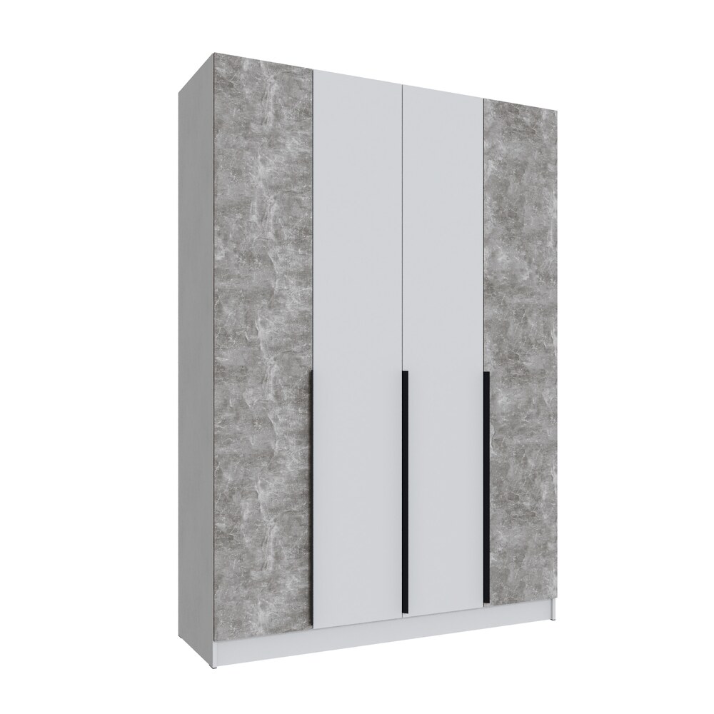 Шкаф Мадрид 1.6 с 6 ящ. внутри  без зеркала белый/ателье светлое